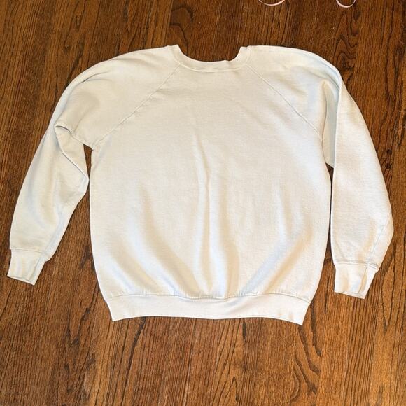 Fruit of the Loom women’s Large stressed cat White Graphic crewneck Sweater - Picture 5 of 5